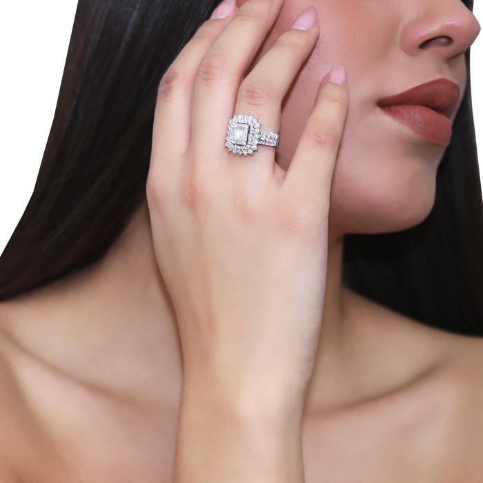 Δαχτυλίδι Λευκόχρυσος Κ18 με Διαμάντια