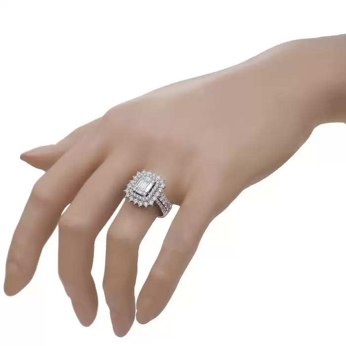 SKU-45008 / Δαχτυλίδι Λευκόχρυσος Κ18 με Διαμάντια