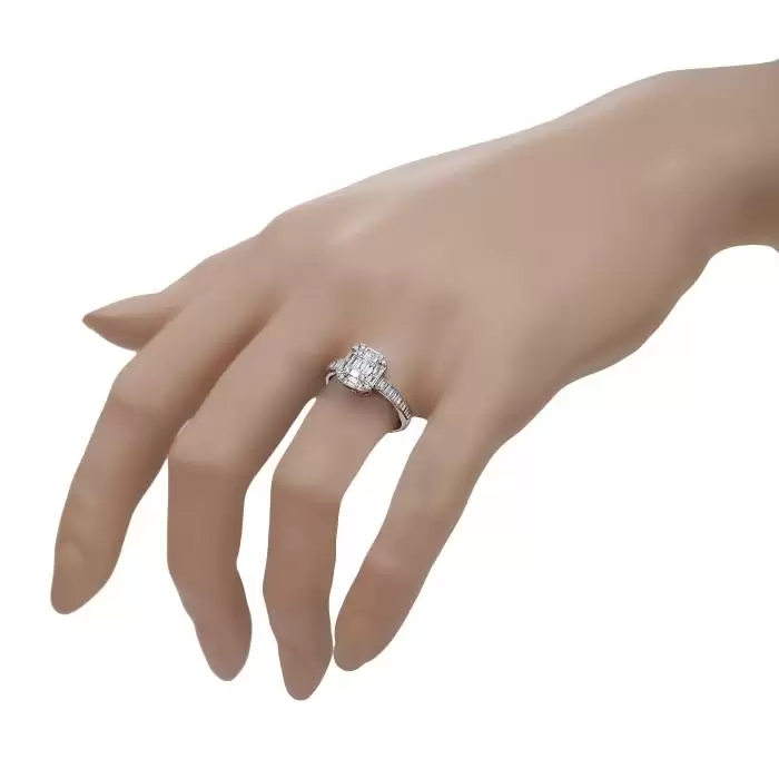 SKU-45029 / Δαχτυλίδι Λευκόχρυσος Κ18 με Διαμάντια