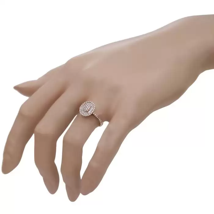 SKU-45013 / Δαχτυλίδι Ροζ Χρυσός Κ18 με Διαμάντια