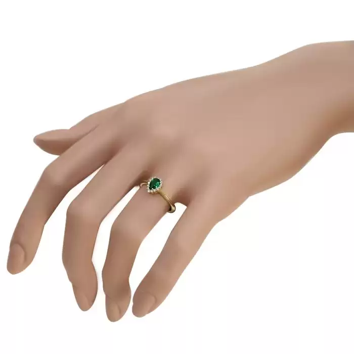 Δαχτυλίδι Ροζέτα Δάκρυ Χρυσός Κ14 με Ζιργκόν