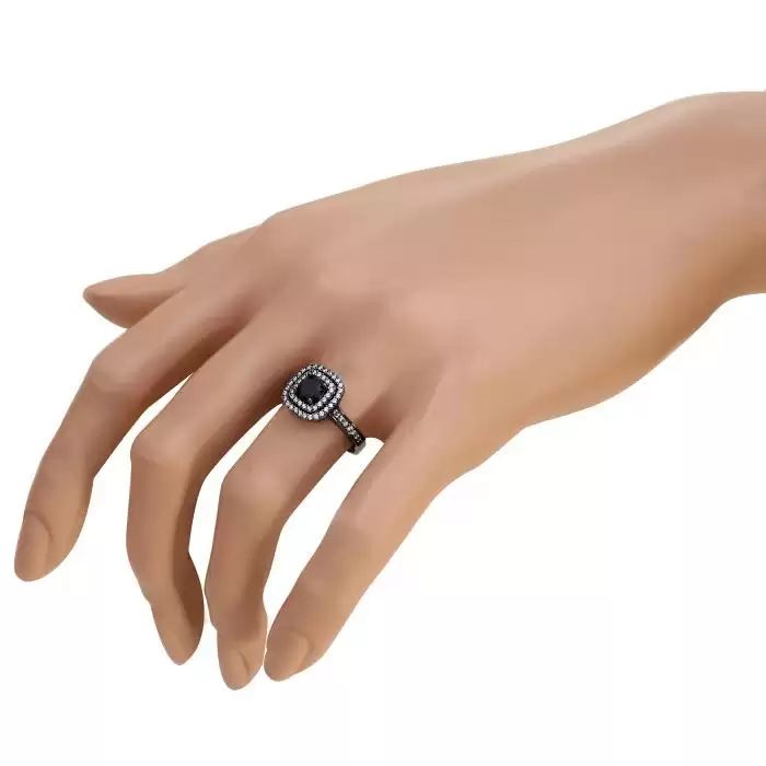 SKU-45968 / Δαχτυλίδι Ροζέτα Facad’oro Λευκόχρυσος Κ14 με Ζιργκόν