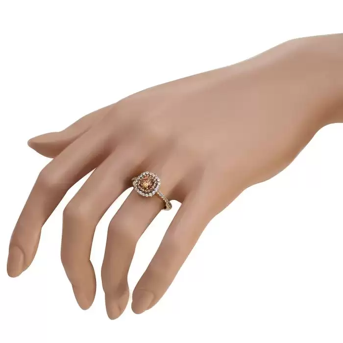 SKU-45967 / Δαχτυλίδι Ροζέτα Facad’oro Χρυσός Κ14 με Ζιργκόν