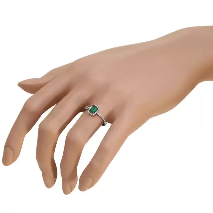 SKU-45702 / Δαχτυλίδι Ροζέτα Λευκόχρυσος Κ14 με Ζιργκόν
