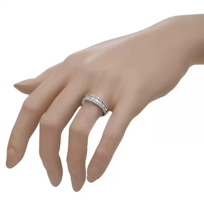 SKU-45016 / Δαχτυλίδι Σειρέ Λευκόχρυσος Κ18 με Διαμάντια
