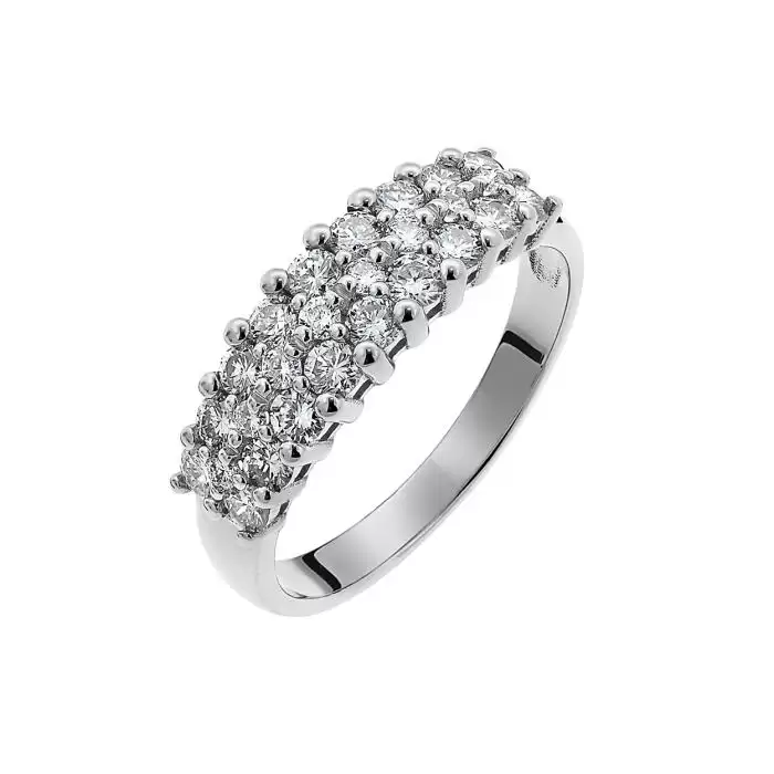 SKU-45574 / Δαχτυλίδι Σειρέ Λευκόχρυσος Κ18 με Διαμάντια