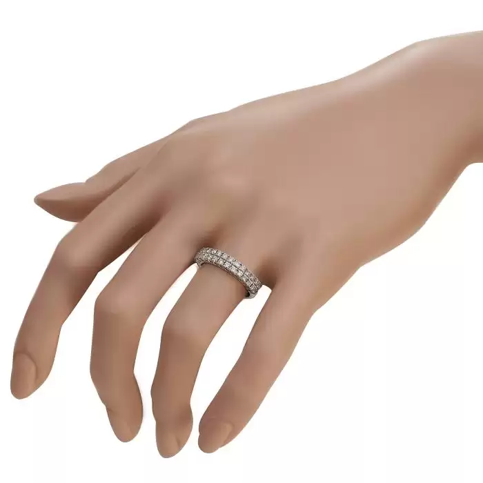 SKU-45577 / Δαχτυλίδι Σειρέ Λευκόχρυσος Κ18 με Διαμάντια