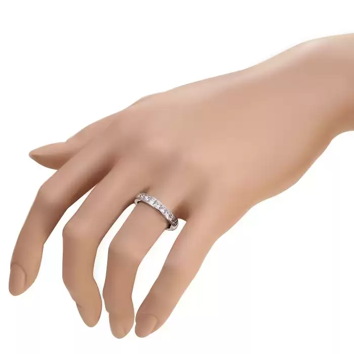SKU-45581 / Δαχτυλίδι Σειρέ Λευκόχρυσος Κ18 με Διαμάντια
