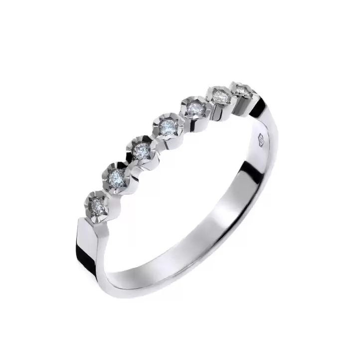 SKU-45598 / Δαχτυλίδι Σειρέ Λευκόχρυσος Κ18 με Διαμάντια