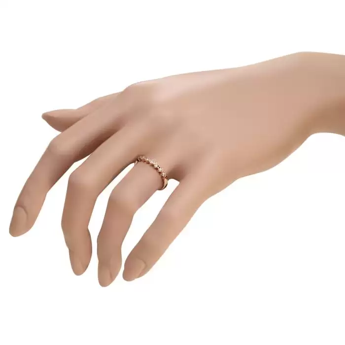 SKU-45597 / Δαχτυλίδι Σειρέ Ροζ Χρυσός Κ18 με Διαμάντια