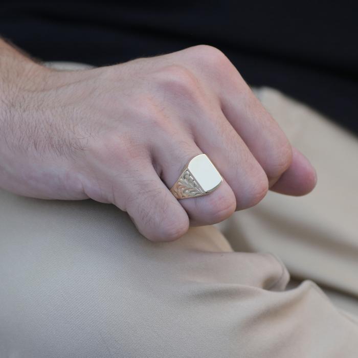 Ανδρικό Δαχτυλίδι Χρυσός K9 SKU-45414