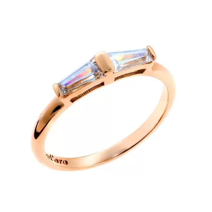 SKU-45965 / Δαχτυλίδι FaCad'oro Ροζ Χρυσός Κ14 με Ζιργκόν