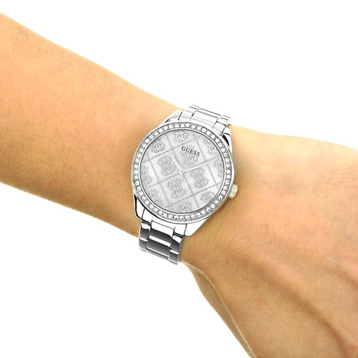 GUESS Crystal Silver Stainless Steel Bracelet