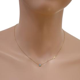 Κολιέ Ματάκι Χρυσός Κ9 με Φίλντισι SKU-45772