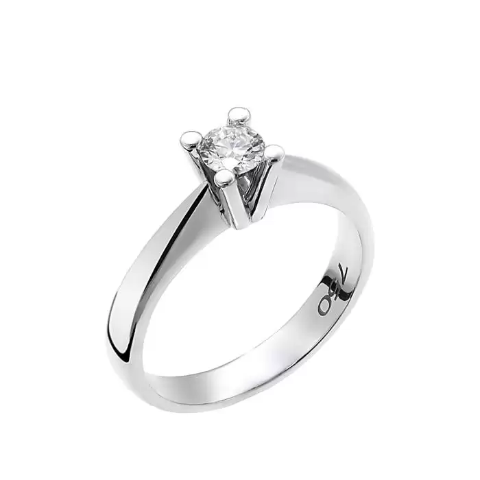 SKU-45006 / Μονόπετρο Δαχτυλίδι Λευκόχρυσος Κ18 με Διαμάντι