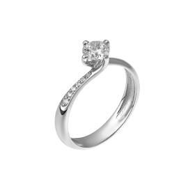 Μονόπετρο Δαχτυλίδι Λευκόχρυσος Κ9 με Ζιργκόν SKU-45274