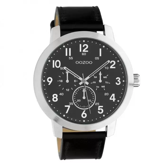 SKU-45657 / OOZOO Timepieces Summer Black Leather Strap
