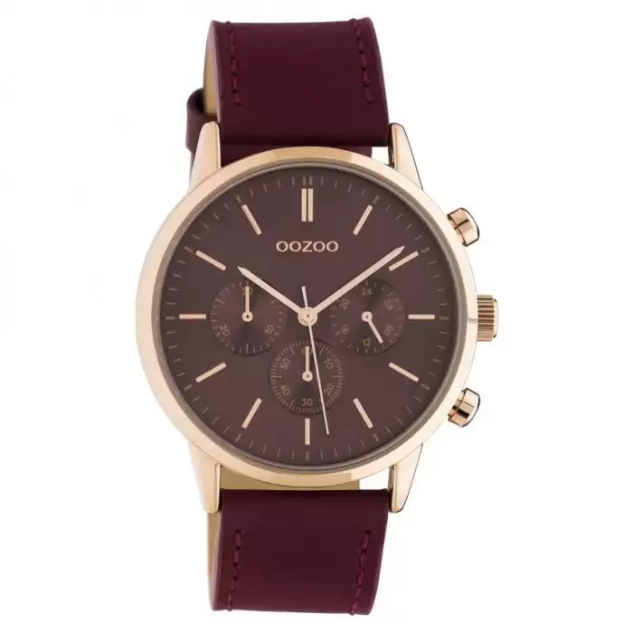 SKU-45682 / OOZOO Timepieces Summer Bordeaux Leather Strap