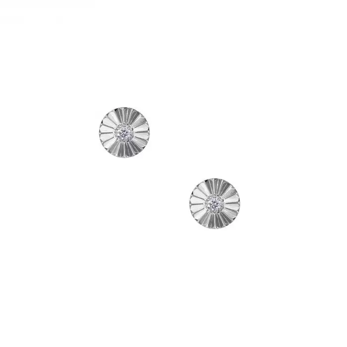 SKU-45079 / Σκουλαρίκια Λευκόχρυσος Κ18 με Διαμάντια 