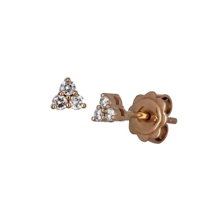 SKU-45625 / Σκουλαρίκια Ροζ Χρυσός Κ18 με Διαμάντια
