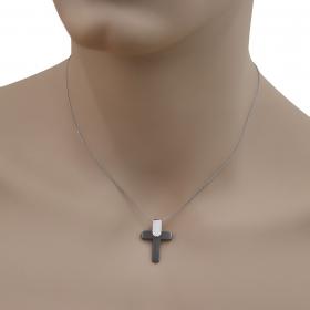 Σταυρός Χειροποίητος Ανδρικός Λευκόχρυσος Κ14 SKU-45007