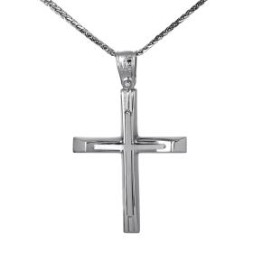 Σταυρός Ανδρικός Λευκόχρυσος Κ14 SKU-45544