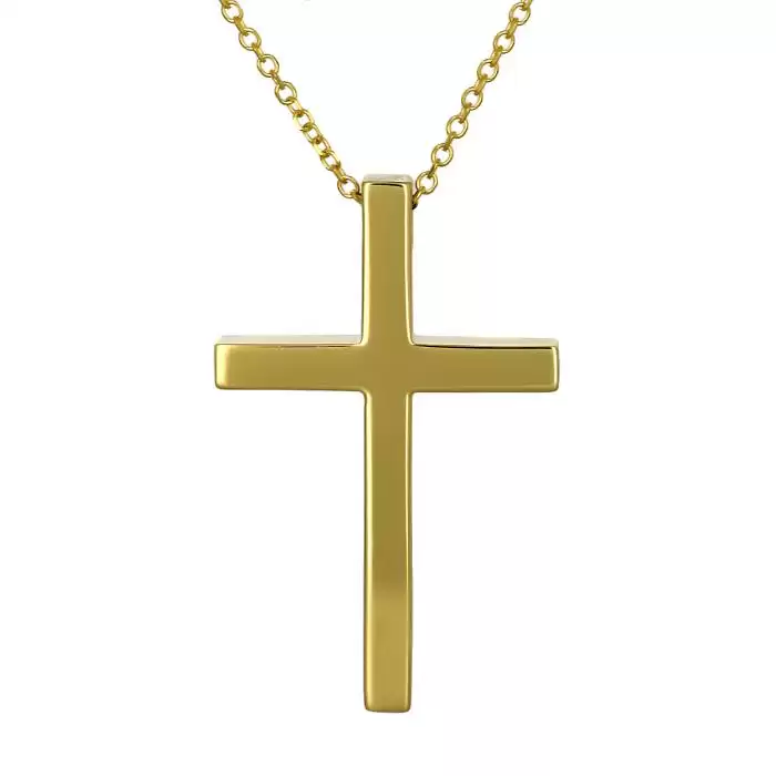 Σταυρός με Αλυσίδα Χρυσός Κ14