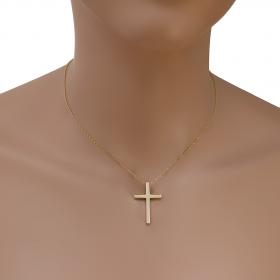 Κλασικός Σταυρός με Αλυσίδα Χρυσός Κ14 SKU-45976