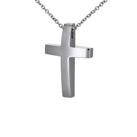 Κλασικός Σταυρός Λευκόχρυσος Κ14 με Λουστρέ Φινίρισμα SKU-45985