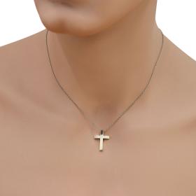 Κλασικός Σταυρός Λευκόχρυσος Κ14 με Λουστρέ Φινίρισμα SKU-45985