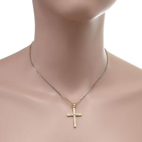 Σταυρός Χρυσός & Λευκόχρυσος Κ14 με Ένθετο Σταυρό SKU-45102