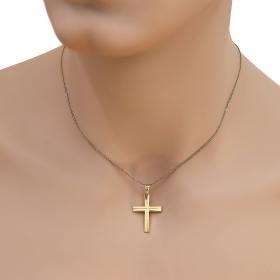 Σταυρός Ανδρικός Χρυσός Κ14 με Λουστρέ & Ματ Φινίρισμα SKU-45530