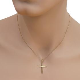 Σταυρός Ανδρικός Χρυσός Κ14 με Λουστρέ Φινίρισμα SKU-45532