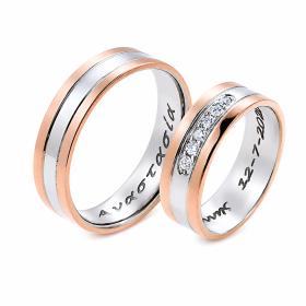 Βέρες Jeweler Λευκόχρυσος & Ροζ Χρυσός με Διαμάντια, Κ14-Κ18 SKU-46778