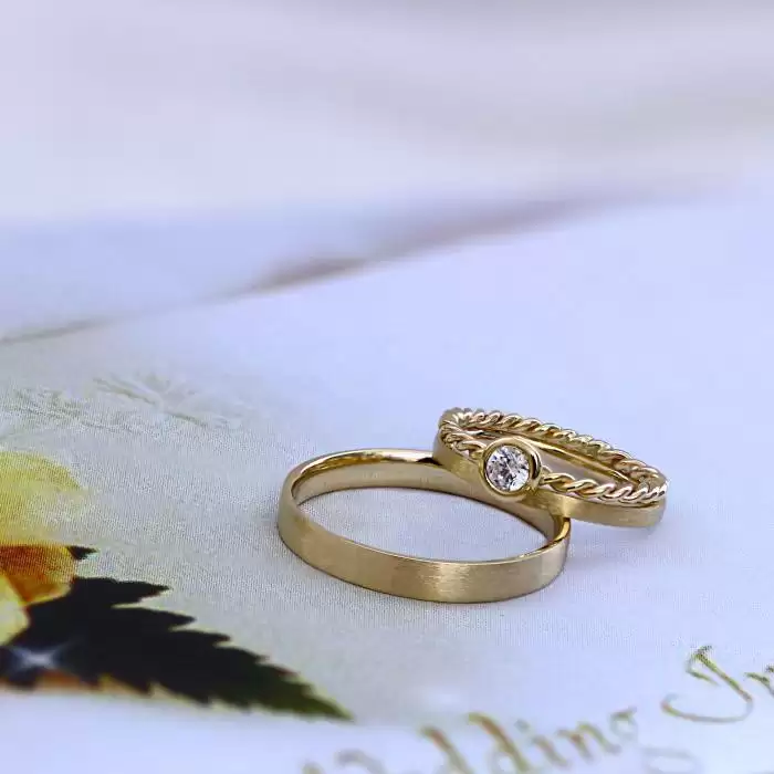 Βέρες Γάμου Jeweler Χρυσός Κ9-Κ14-Κ18 με Ζιργκόν SKU-46878