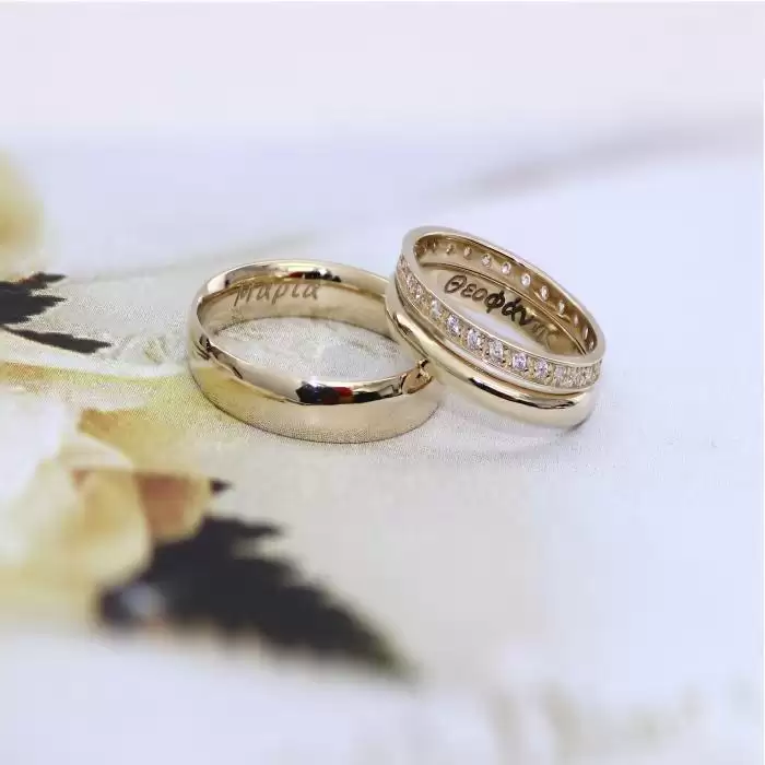 Βέρες Γάμου Jeweler Χρυσός Κ9-Κ14-Κ18 με Ζιργκόν