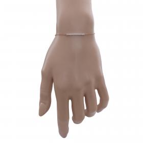 Βραχιόλι Μπάρα Ροζ Χρυσός Κ9 με Λευκά Ζιργκόν SKU-46581