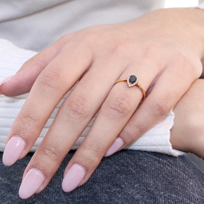 Δαχτυλίδι Ροζ Χρυσός Κ18 με Σπινέλιο & Διαμάντια