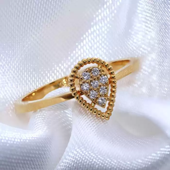Δαχτυλίδι Δάκρυ Χρυσός Κ18 με Διαμάντια