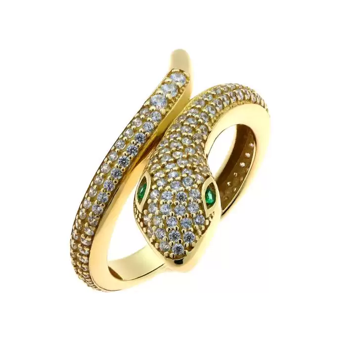 Δαχτυλίδι Φίδι Χρυσός Κ14 με Ζιργκόν
