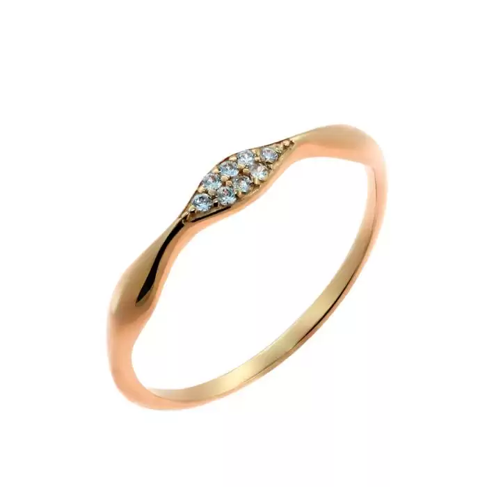 SKU-46087 / Δαχτυλίδι Ροζ Χρυσός Κ14 με Ζιργκόν