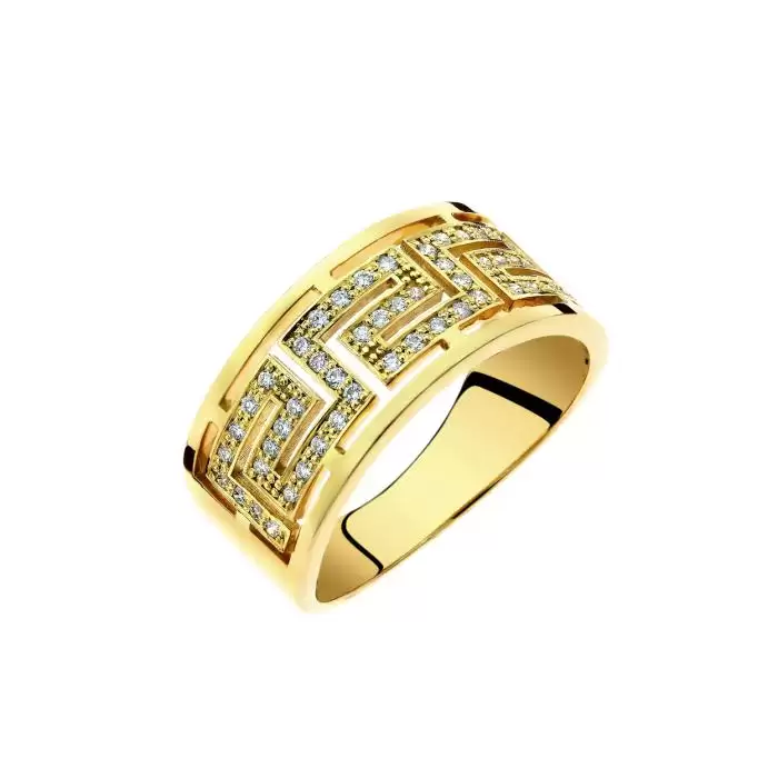 SKU-46206 / Δαχτυλίδι Μαίανδρος Χρυσός Κ18 με Διαμάντια
