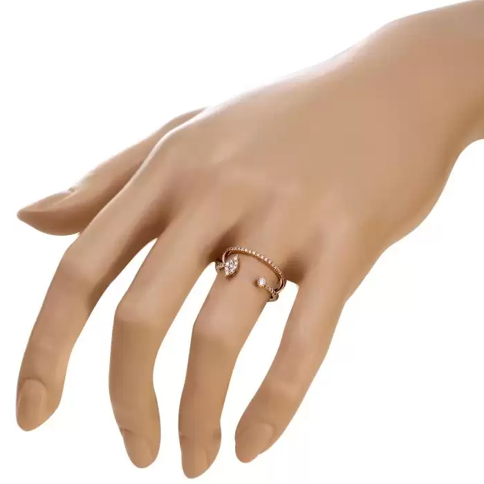 SKU-46208 / Δαχτυλίδι Ροζ Χρυσός Κ18 με Διαμάντια