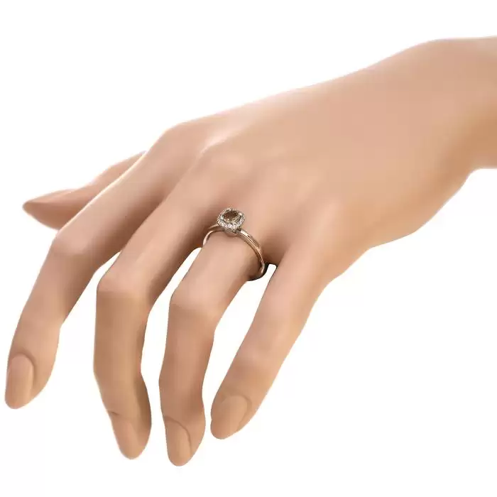 SKU-46169 / Δαχτυλίδι Ροζέτα Λευκόχρυσος Κ18 με Mellow Tourmaline & Διαμάντια