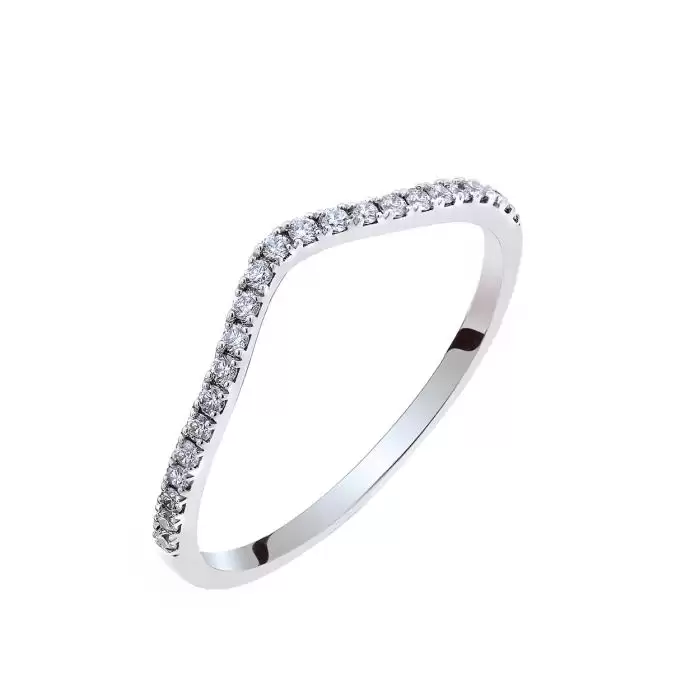 SKU-46267 / Δαχτυλίδι Σειρέ Λευκόχρυσος Κ18 με Διαμάντια