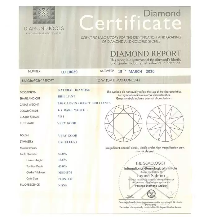 SKU-46883 / Μονόπετρο Λευκόχρυσος Κ18 με Διαμάντια