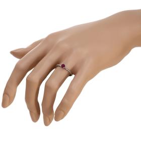 Μονόπετρο Δαχτυλίδι Λευκόχρυσος Κ18 με Rhodolite SKU-46180
