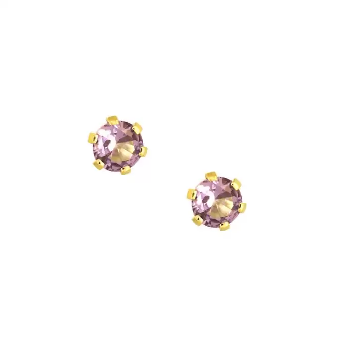 SKU-46422 / Σκουλαρίκια Μονόπετρο Χρυσός Κ9 με Ζιργκόν