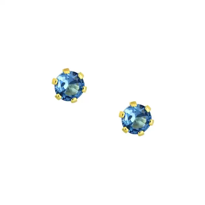 SKU-46423 / Σκουλαρίκια Μονόπετρο Χρυσός Κ9 με Ζιργκόν