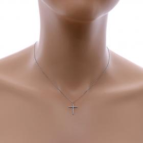Σταυρός Λευκόχρυσος Κ18 με Διαμάντια SKU-46764
